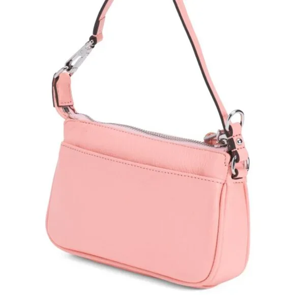 AIMEE KESTENBERG Pink Peach Fiery Laser Cut Leather Pouchette NWTS - Picture 12 of 13